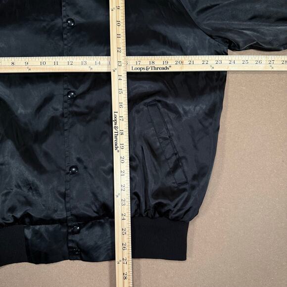 Vintage 1989 American Finals Rodeo Jacket Black Satin Bomber Embroidered Western - Picture 9 of 9